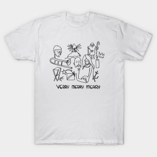 Ugly Cute Holiday Line Art T-Shirt